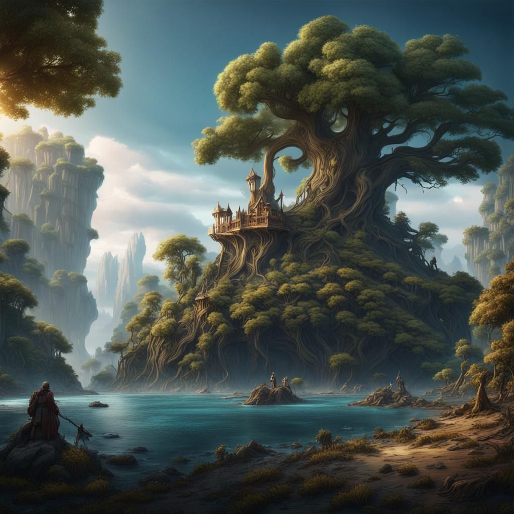 Fantastical Earth Kingdom: Detailed Matte Painting