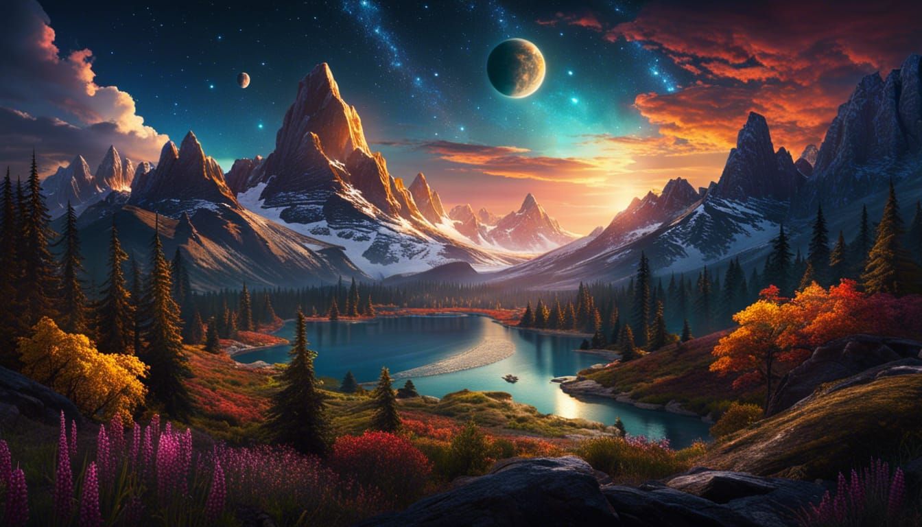 Enchanting Elven Bedroom in Forest Tree, Digital Illustratio...