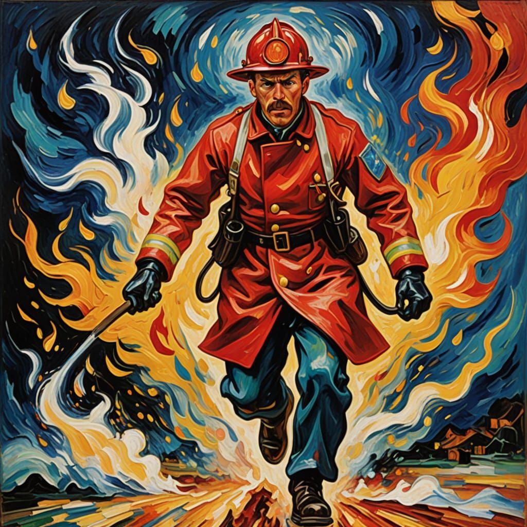 Heroic Dalmatian Firefighter Charges into Blazing Inferno