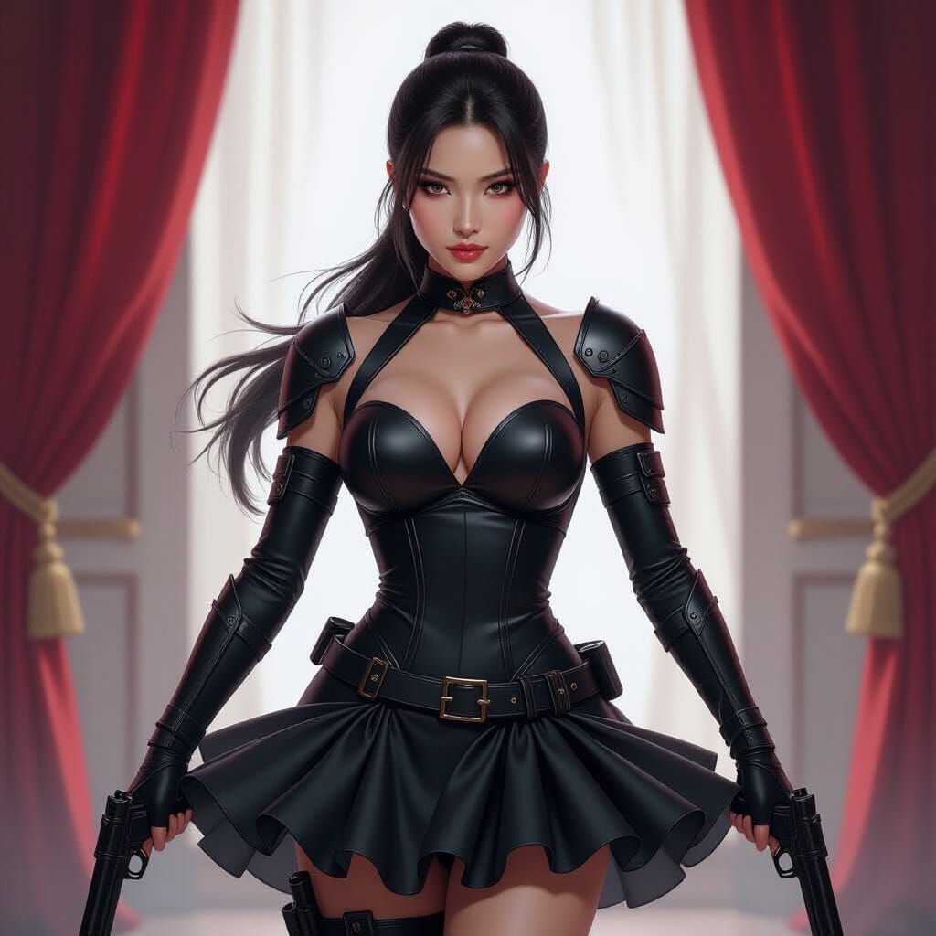 Cyberpunk Asian Ballerina in Abandoned Theater