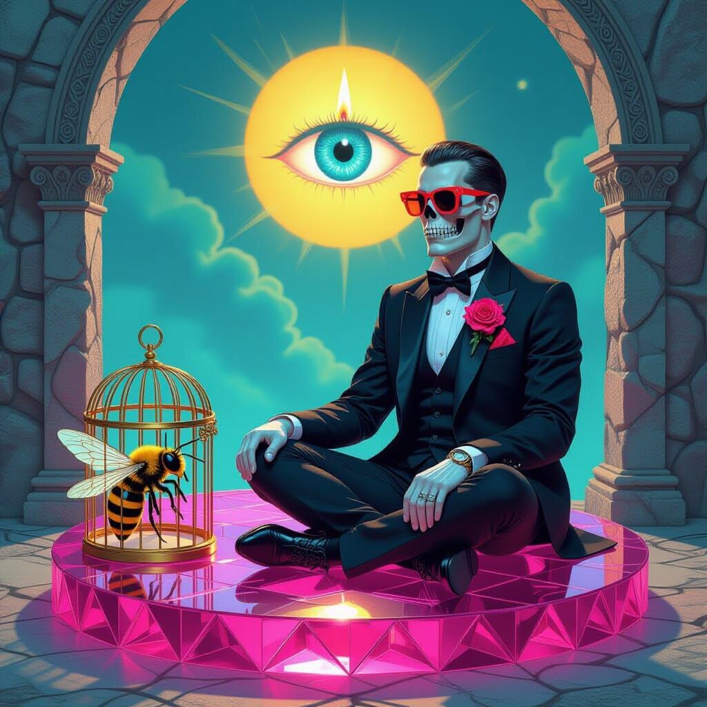 Honeybee Demon Wedding: Kinetic Pointillism Art