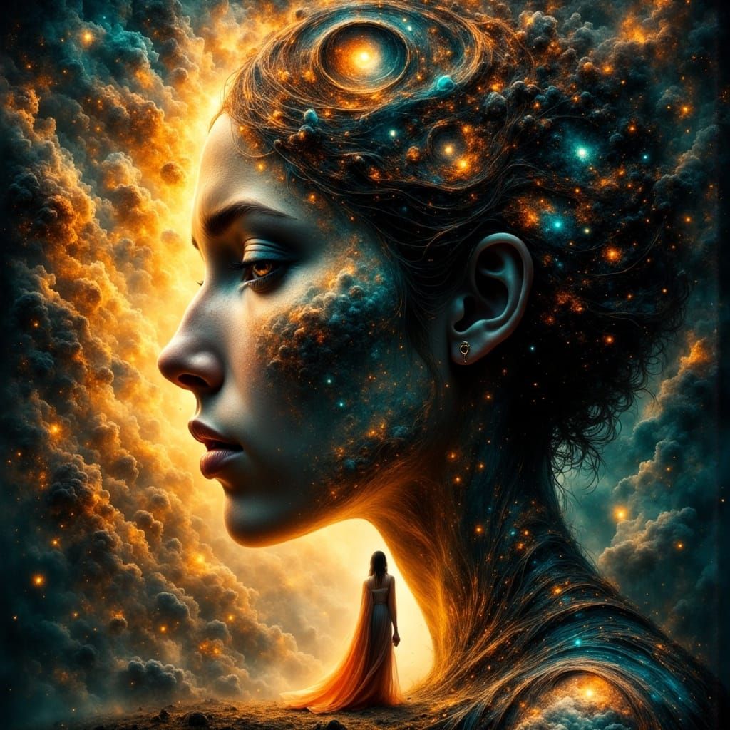 Ethereal Figure at the Threshold of Realms