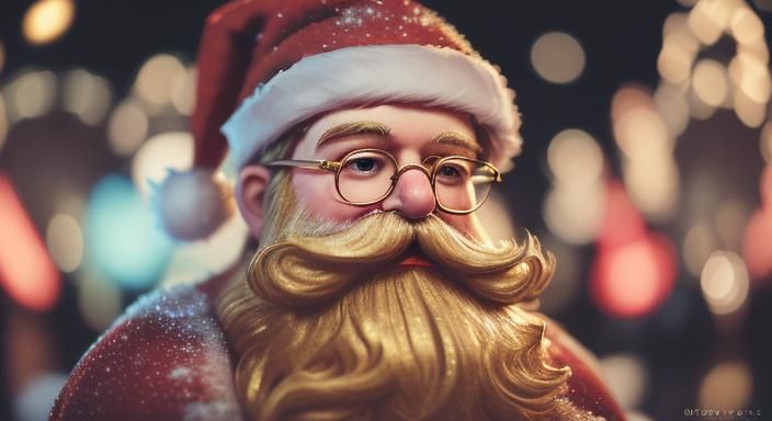 Hyperrealistic Hipster Santa Making Toys in 16K