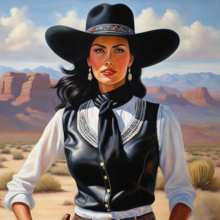 A 1950s-Style Mexican Woman Rides a Horse Through the Arizon...