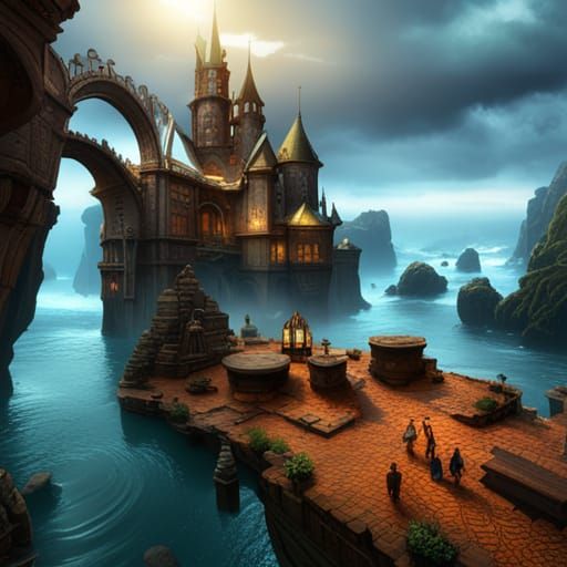 Luminous Tree of Eastern Sunrise: Detailed Matte Painting