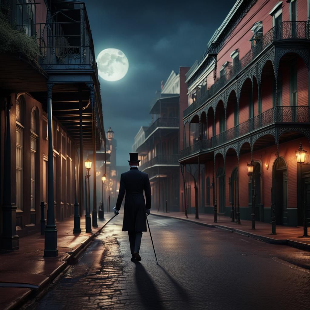 Victorian Gentleman on New Orleans Bourbon Street