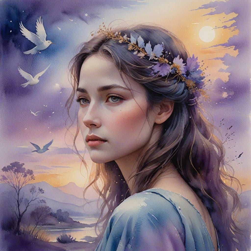 Ethereal Watercolor Serenity