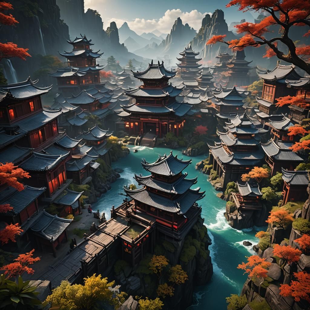 Detailed Ninja Matte Painting in Deep Color