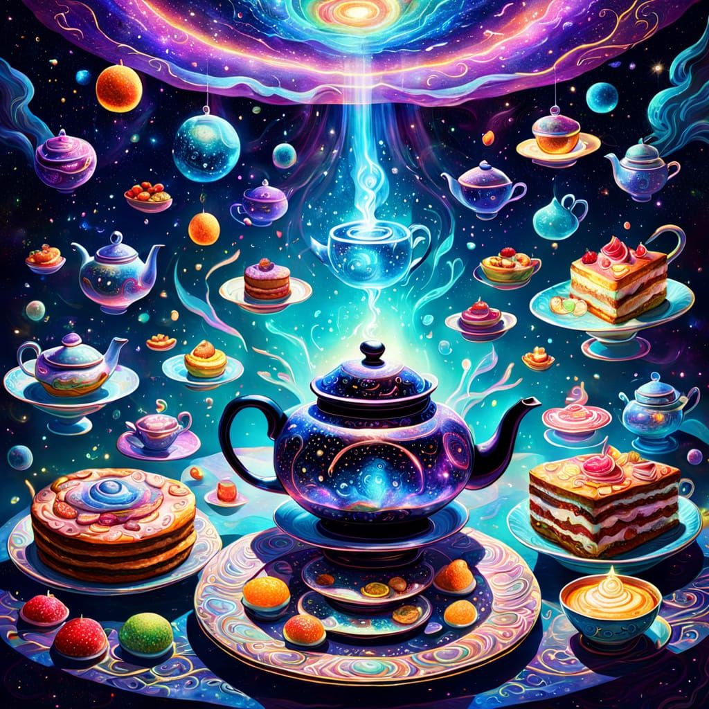 Magical Food, levitating feasts, glowing desserts, or enchan...