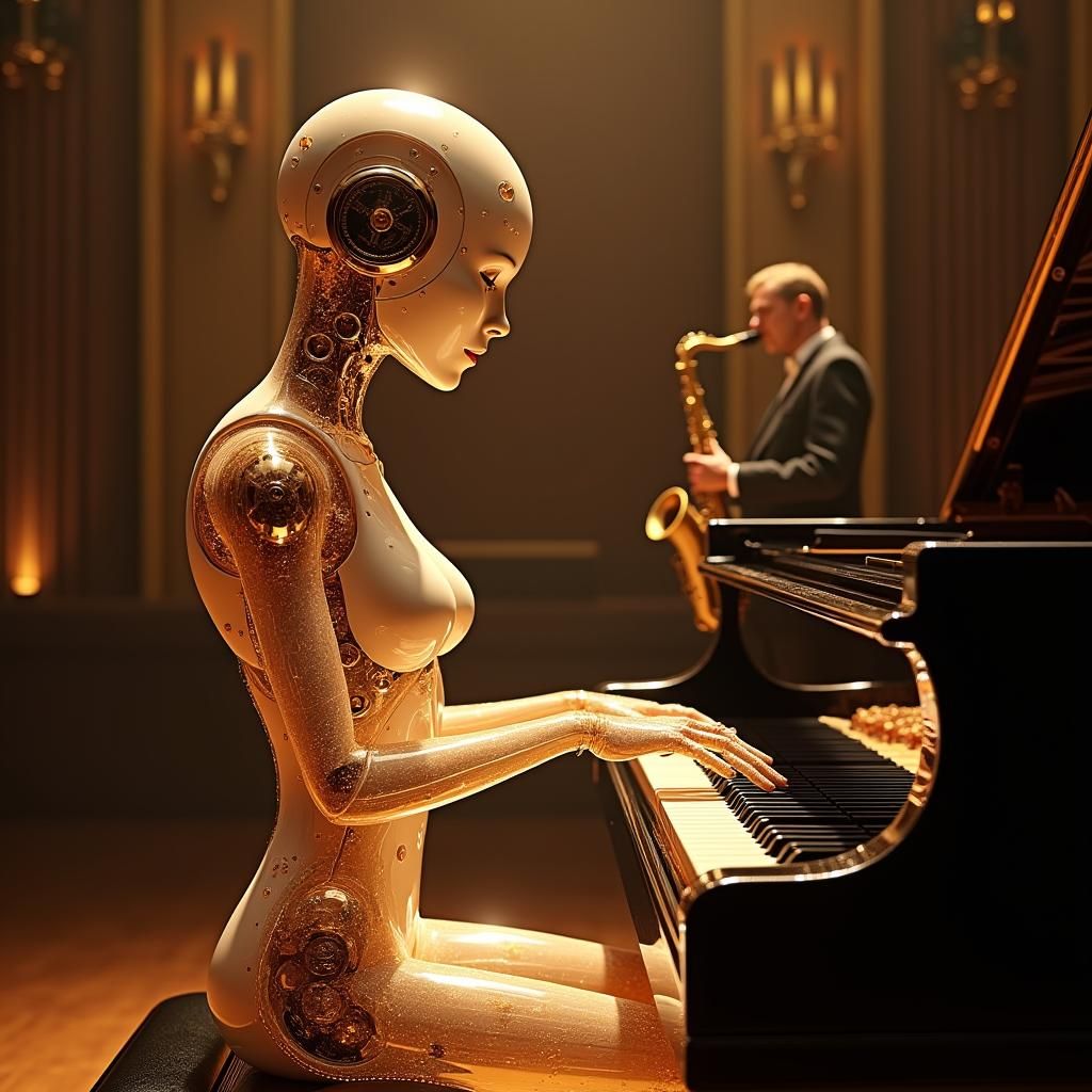 Robot Concert: Piano and Sax in Hyper-Realism