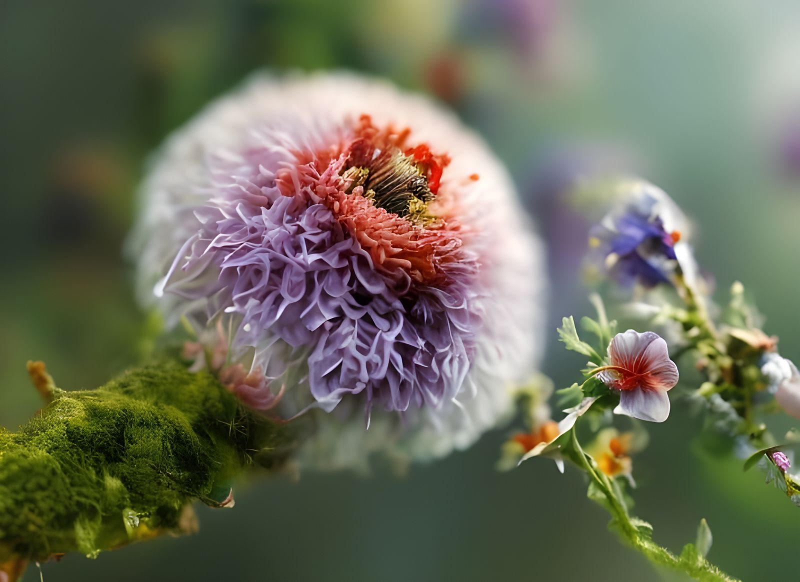 Dreamy Flowers at Night in Ultrarealistic Style