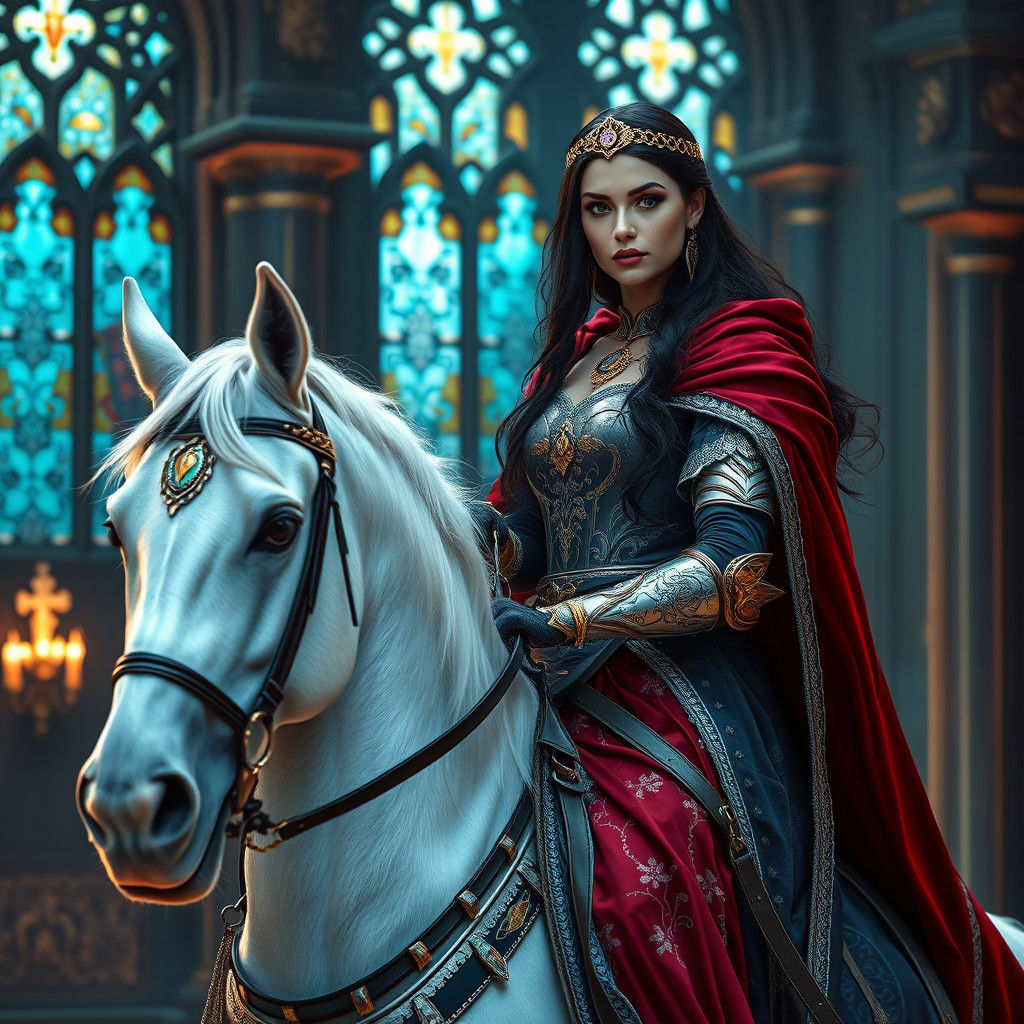 Queen on White Stallion: Medieval Meets Future