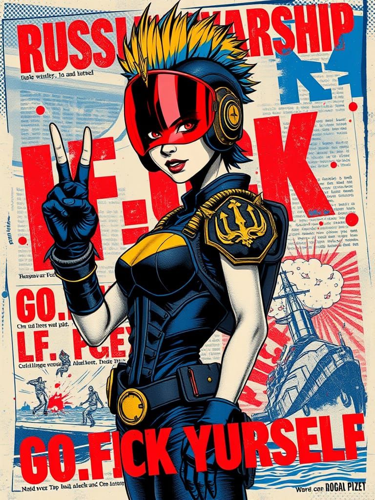 Cyberpunk Rebellion Poster in Gritty, Textured Style