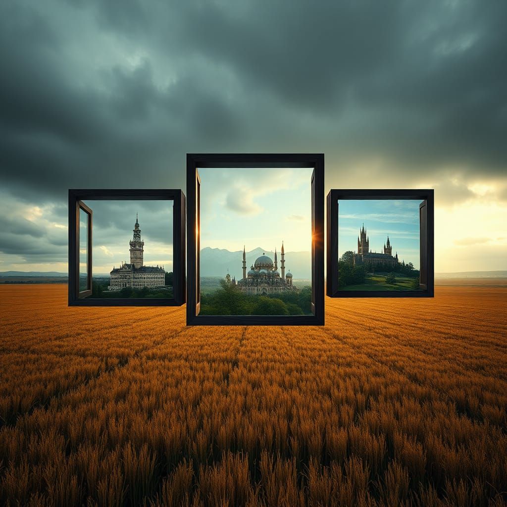 Floating Windows Showcase Diverse Landscapes