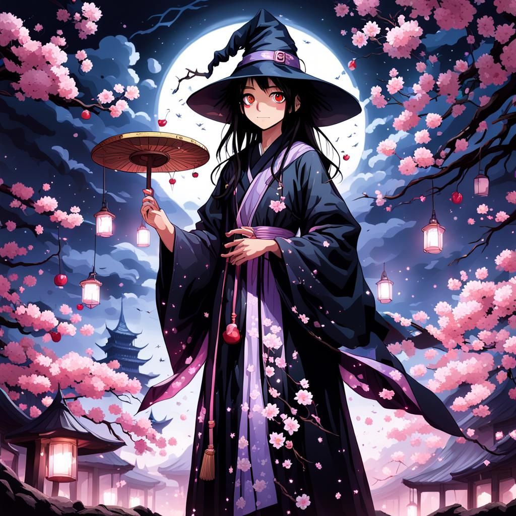 Young Shadow Witch with Cherry Blossom