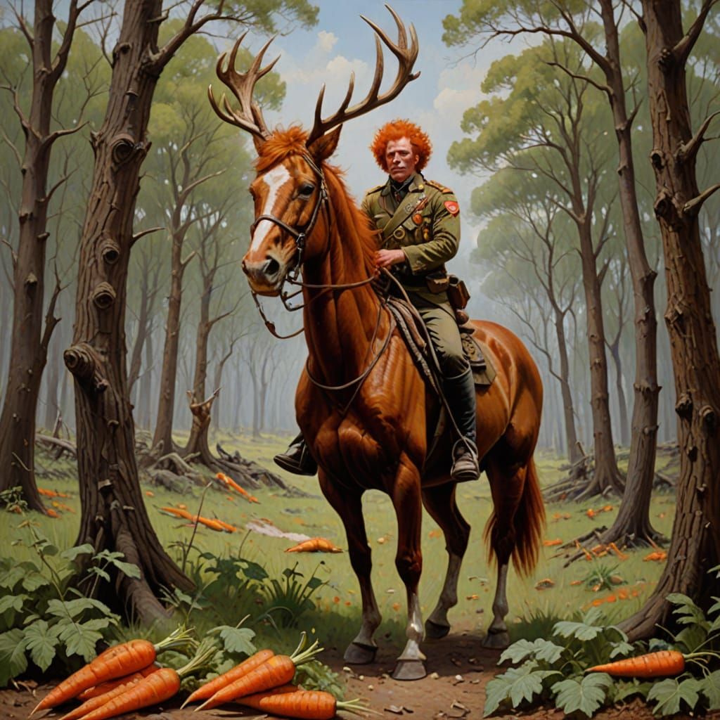 Mounted carrottop hunting trophy