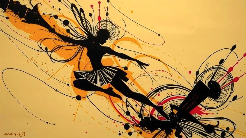 Abstract Expressionist Figure in Motion