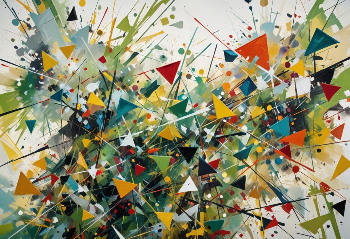 Abstract Expressionist Geometric Shapes in Vibrant Colors