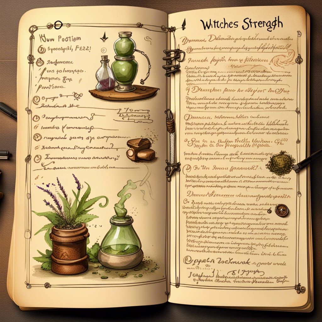 Witch's Notebook Page: Dynamic Strength Potion