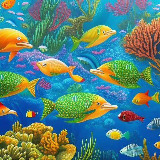 Magical Underwater Kingdom in Cartoon Style