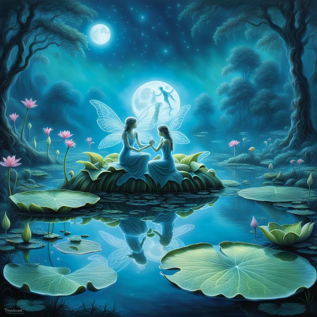 Chemiluminescent Fairies in Moonlit Brooke, X-Ray View