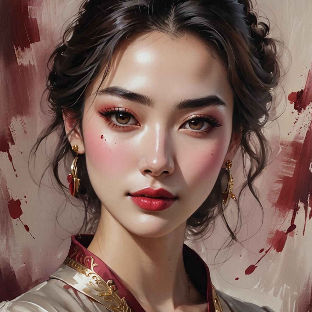 French Woman Portrait in Alvaro Castagnet Style