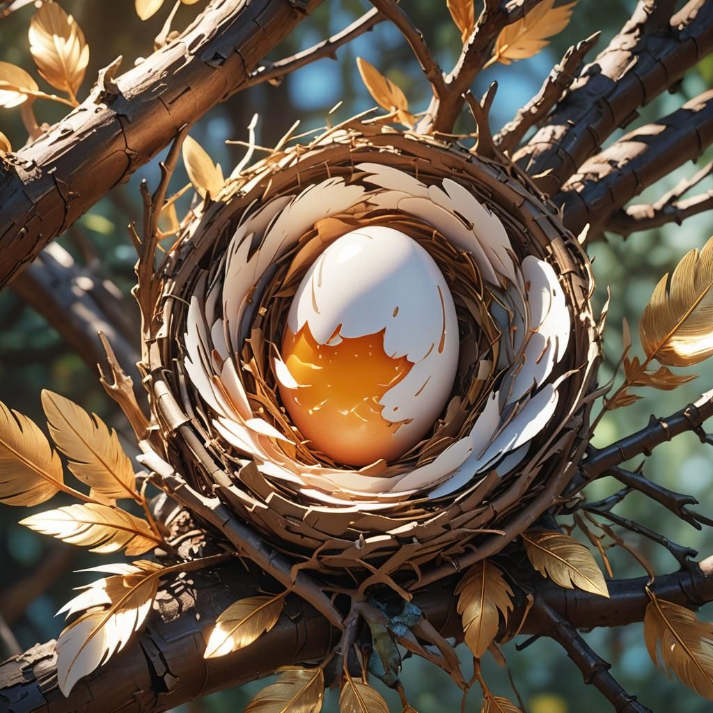 Egg Hatching: Vibrant 3D Anime Art