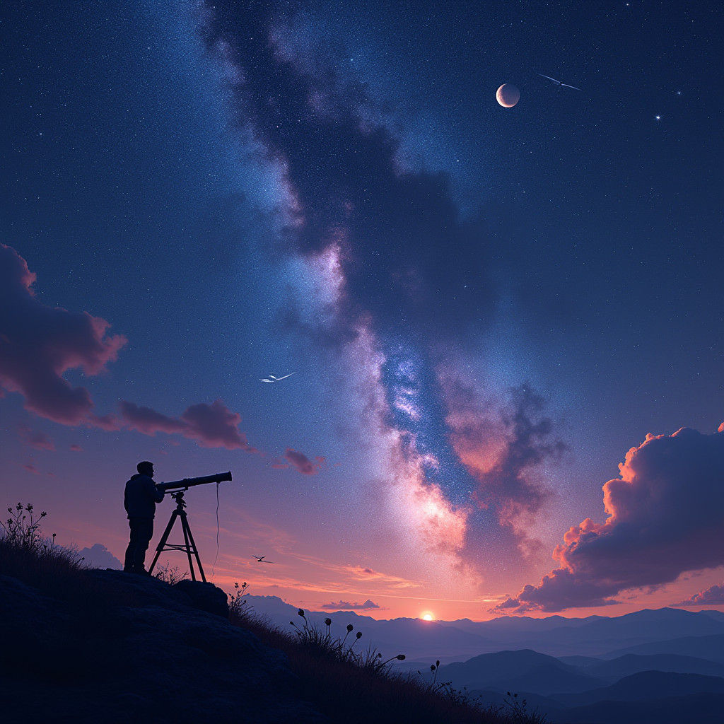 Astronomy Wonders: Vivid Night Sky and Milky Way