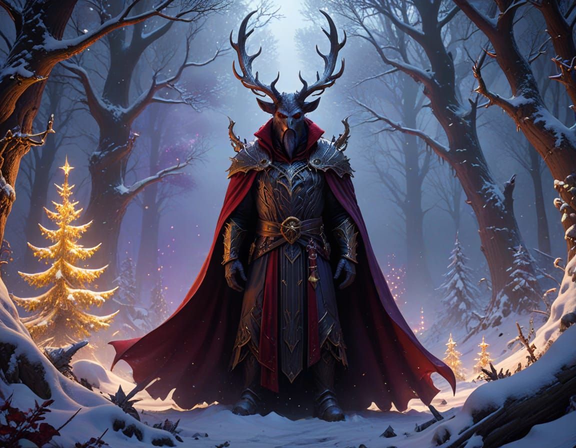 Enchanting Winter Wonderland Scene in Dark Fantasy Style