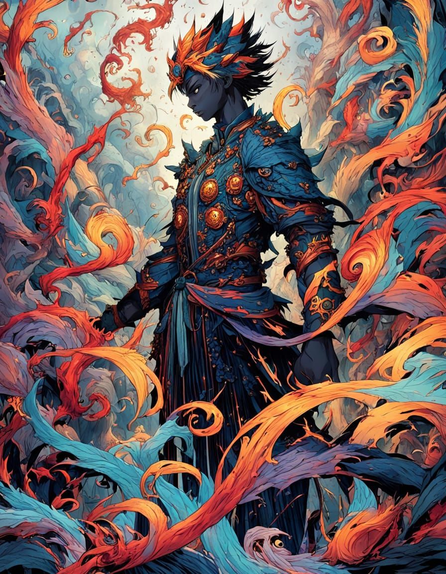 Heroic Warrior in Epic Battle, Inspired by Solo Leveling and...