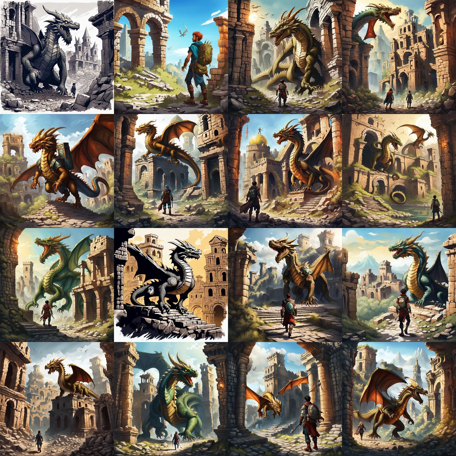 Dragon Adventurer Explores Ancient Abandoned City