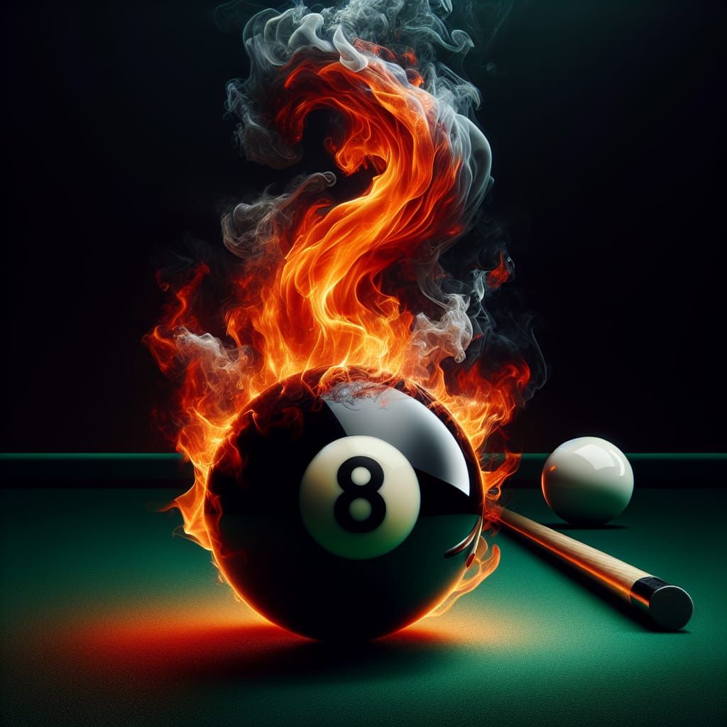 Eight ball on fire!