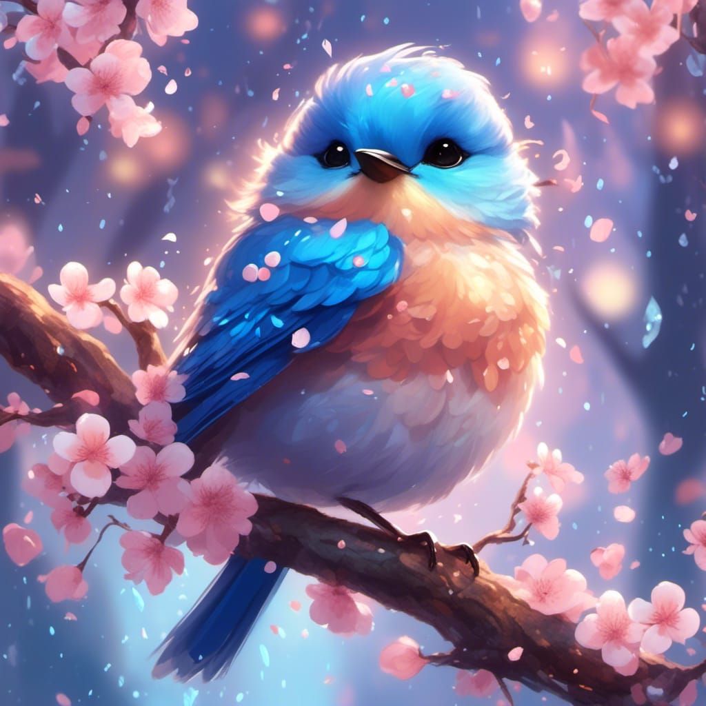 Serenity of the Blossom Bluebird