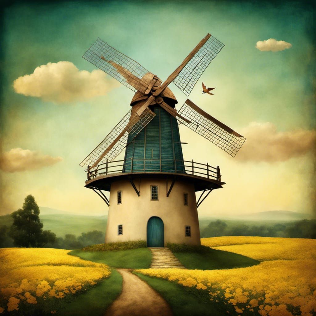 Fairytale Windmill: Storybook Illustration