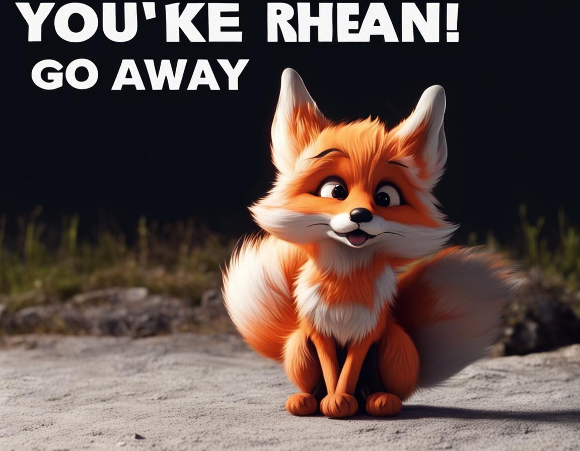 Grumpy Fox Demands Privacy in Digital Art