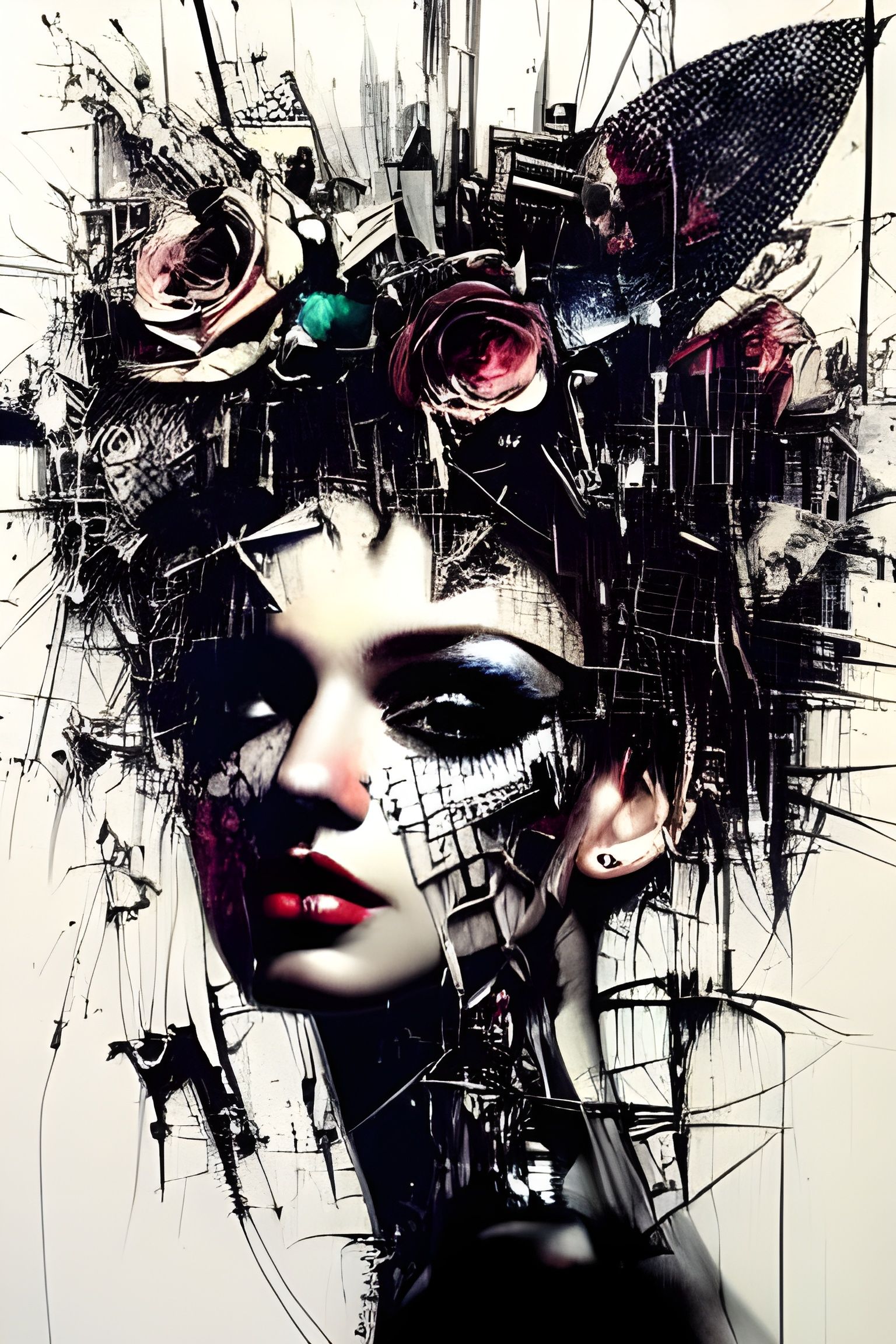 Bewitching Punk Rock Art in Hyperdetailed Style