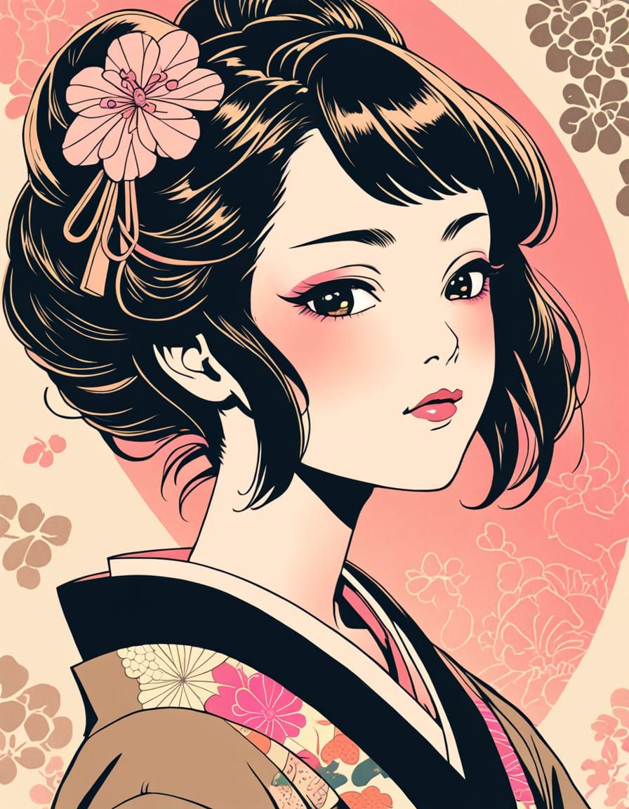 Beautiful geisha portrait.
