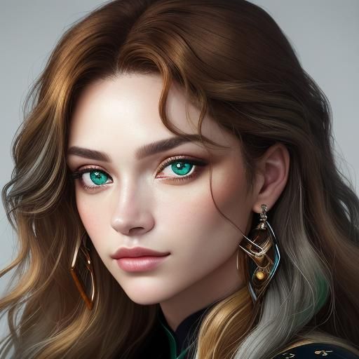 A close-up portrait of a woman