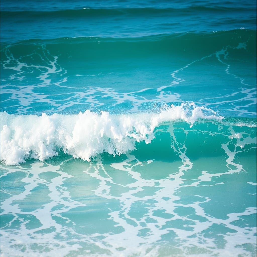 "Generate an image where the dominant color and theme is Turquoise. Evoke a sense of [choose one: serenity, vibrancy, my...