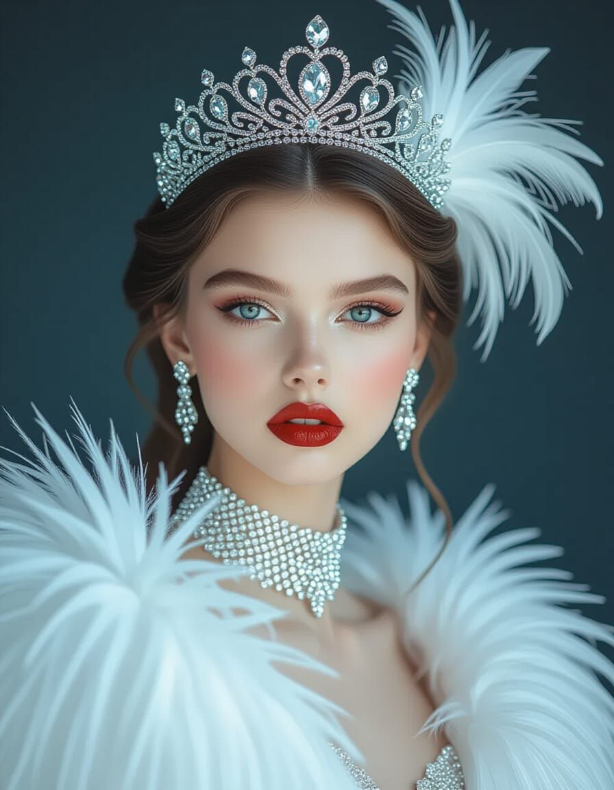 Diamond Glow Swan Queen Portrait