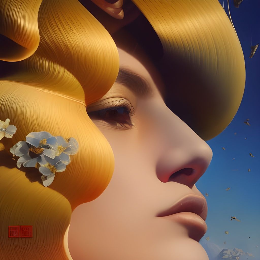 Detailed Portrait of Girl in Brush Stroke Style