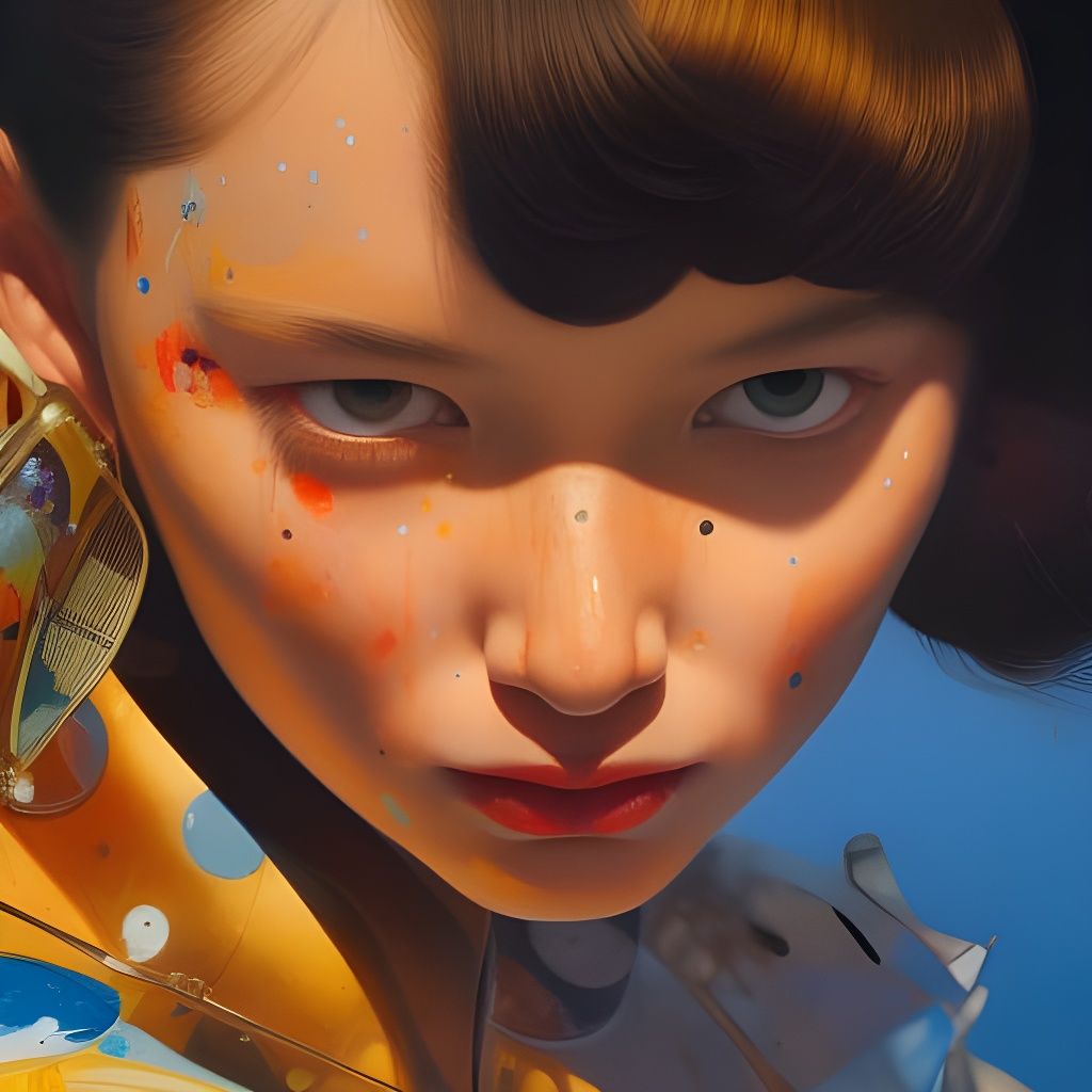 Detailed Portrait of Girl in Brushstroke Style