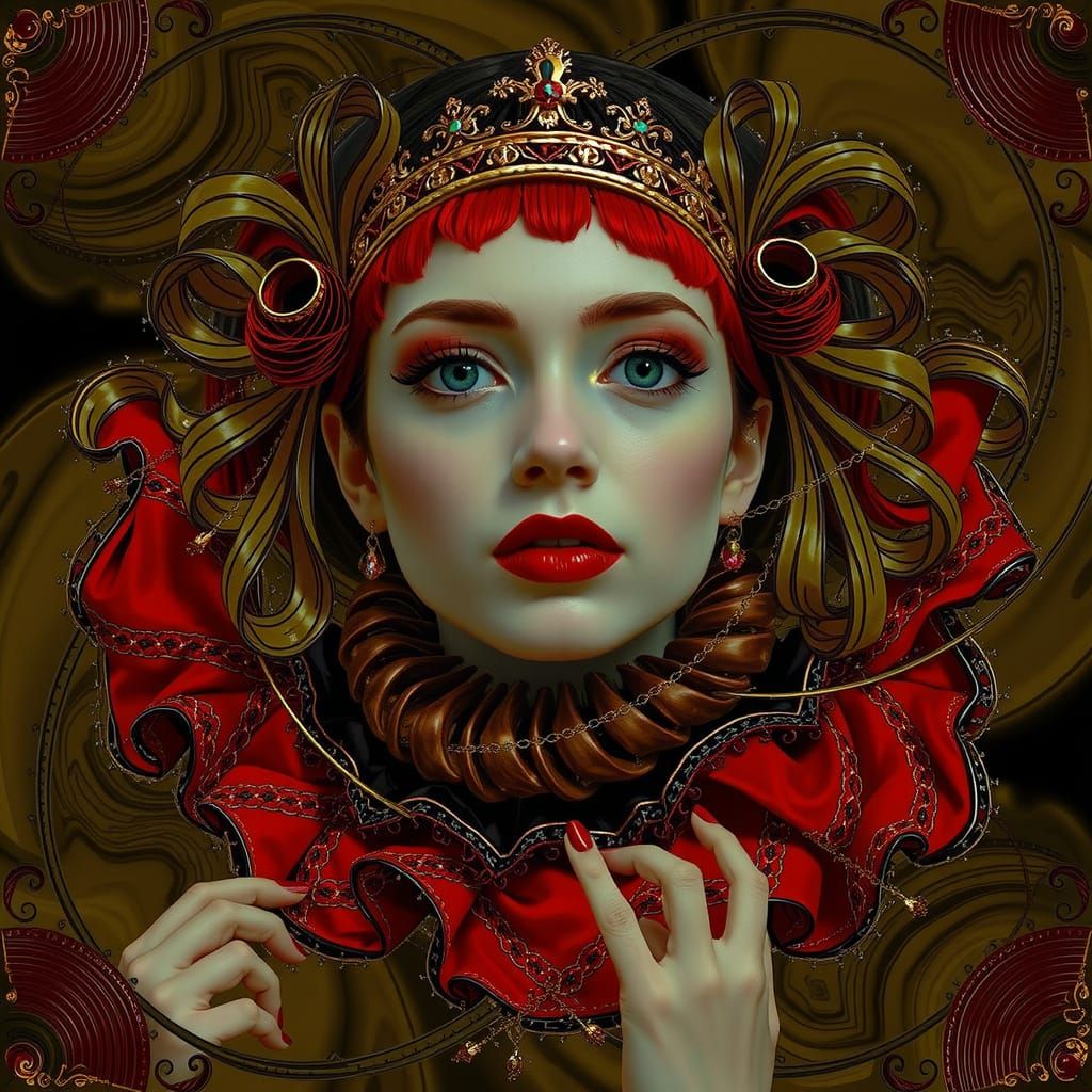 Abstract Red Forms in Twisting and Swirling Motion