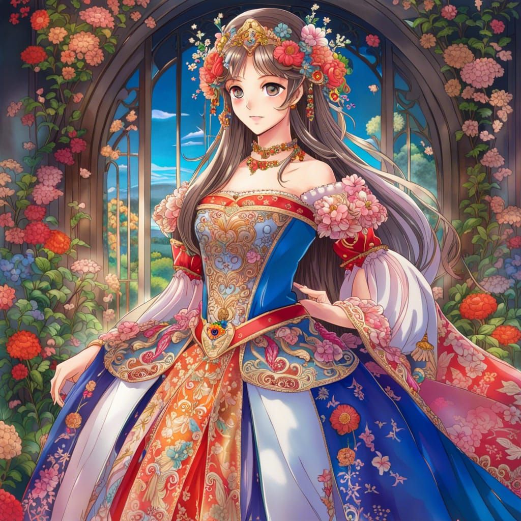 Anime Portrait: Medieval Maiden in Ballgown