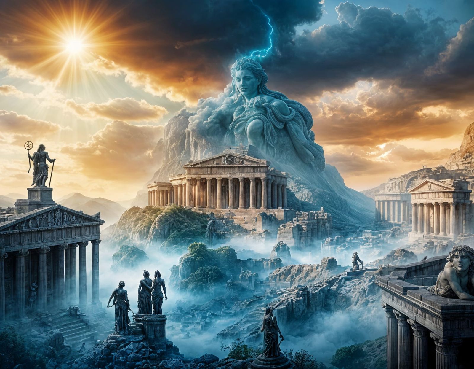 City of Greek Gods: Hyperrealistic 64 Megapixel Image