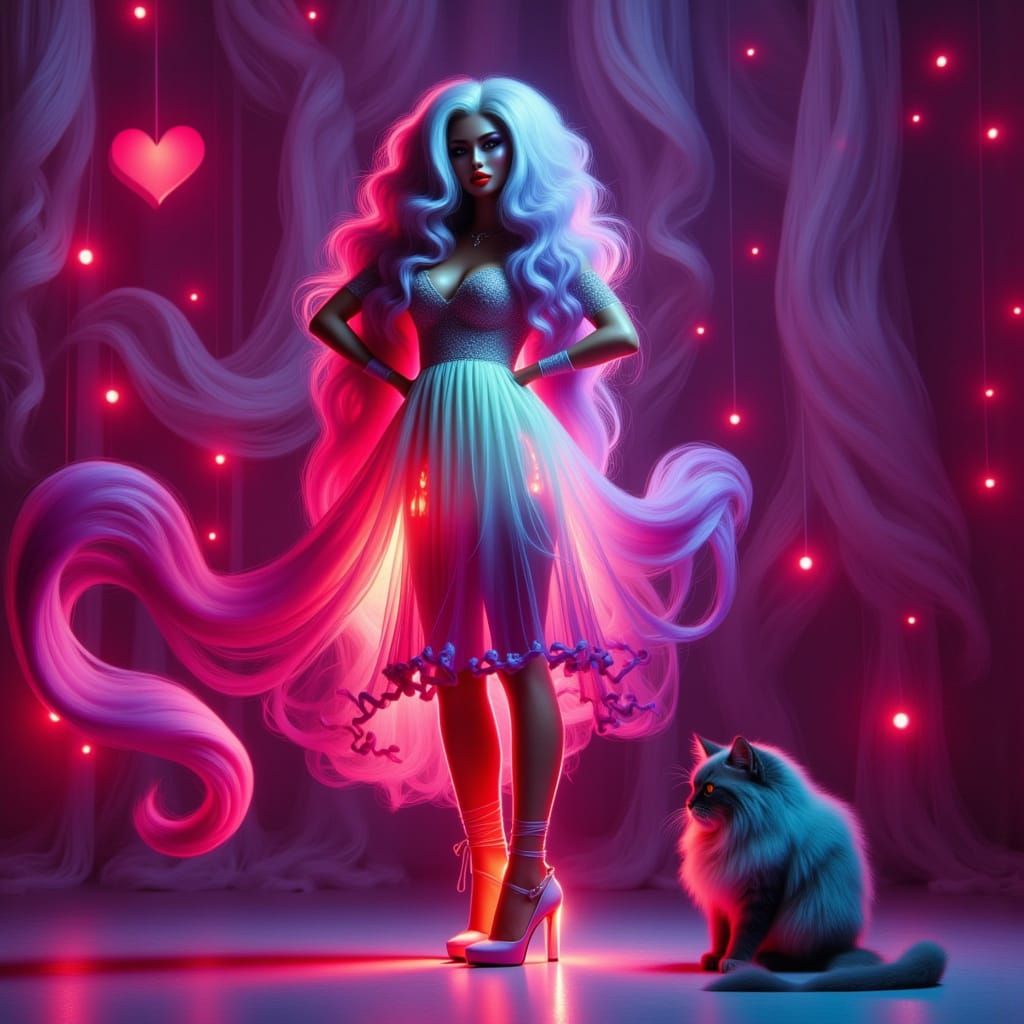 Vampiress in Neon Pastel Fashion