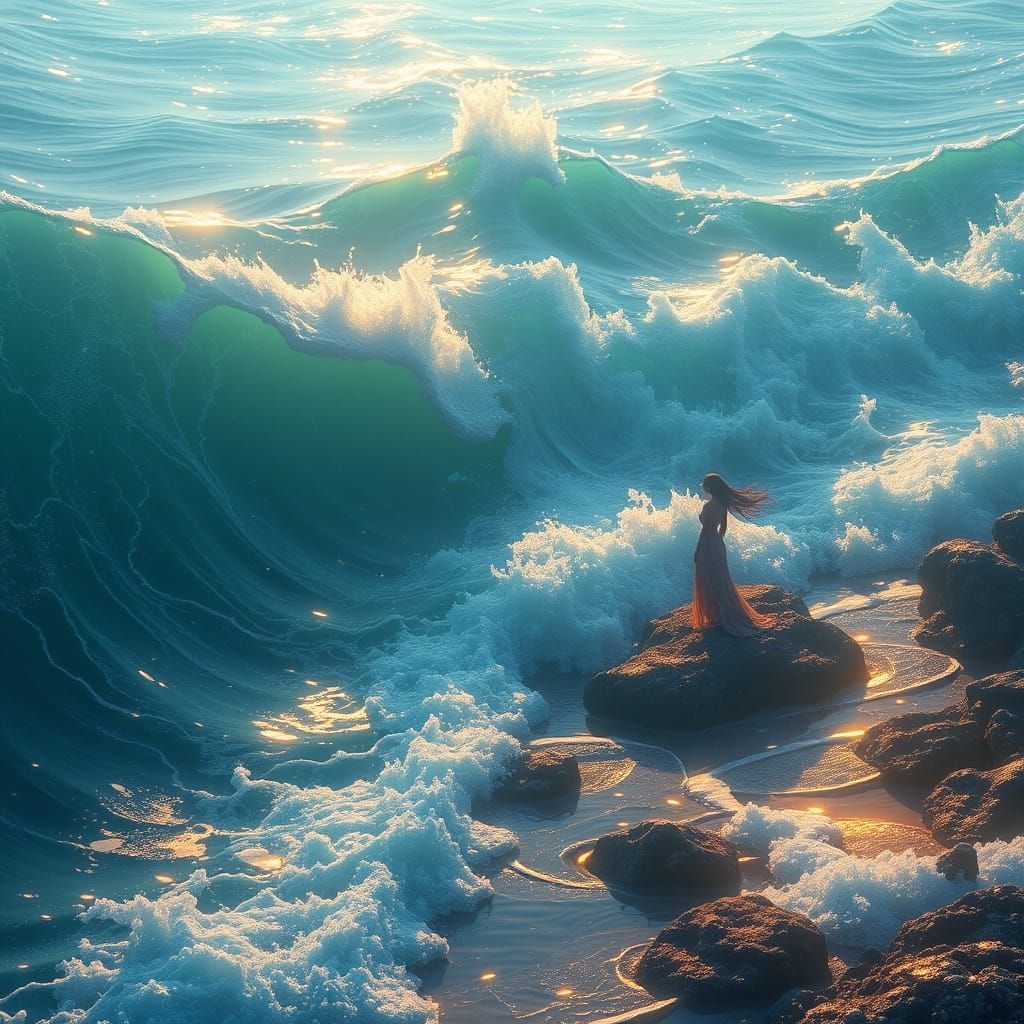 Ethereal Ocean Realm in Iridescent Hues