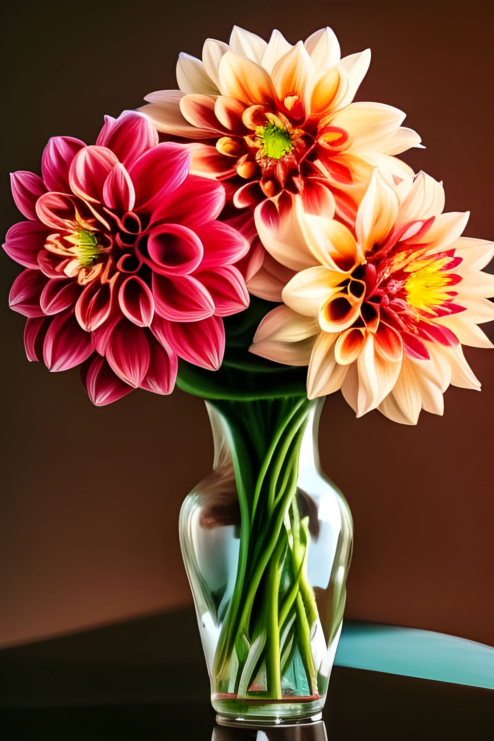 Dahlias Still Life: Photorealistic Floral Art