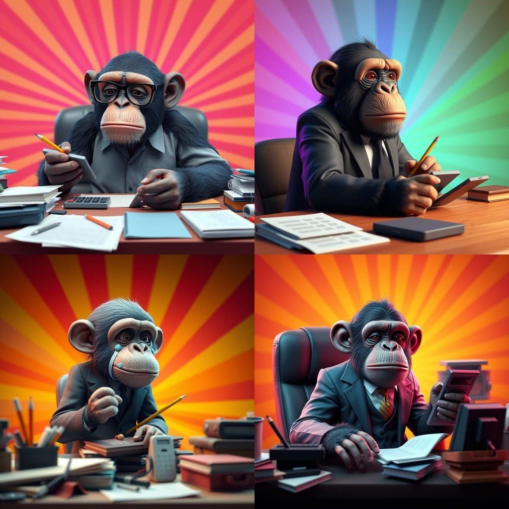 Chimpanzee in 3D Concept Art with Pixar-Inspired Shading