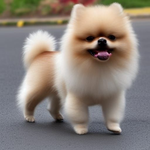 Pomeranian Dog with Black Collar Portrait